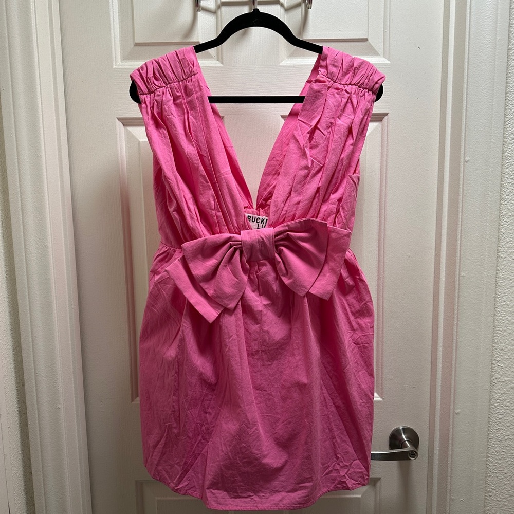 barbie pink bow mini dress